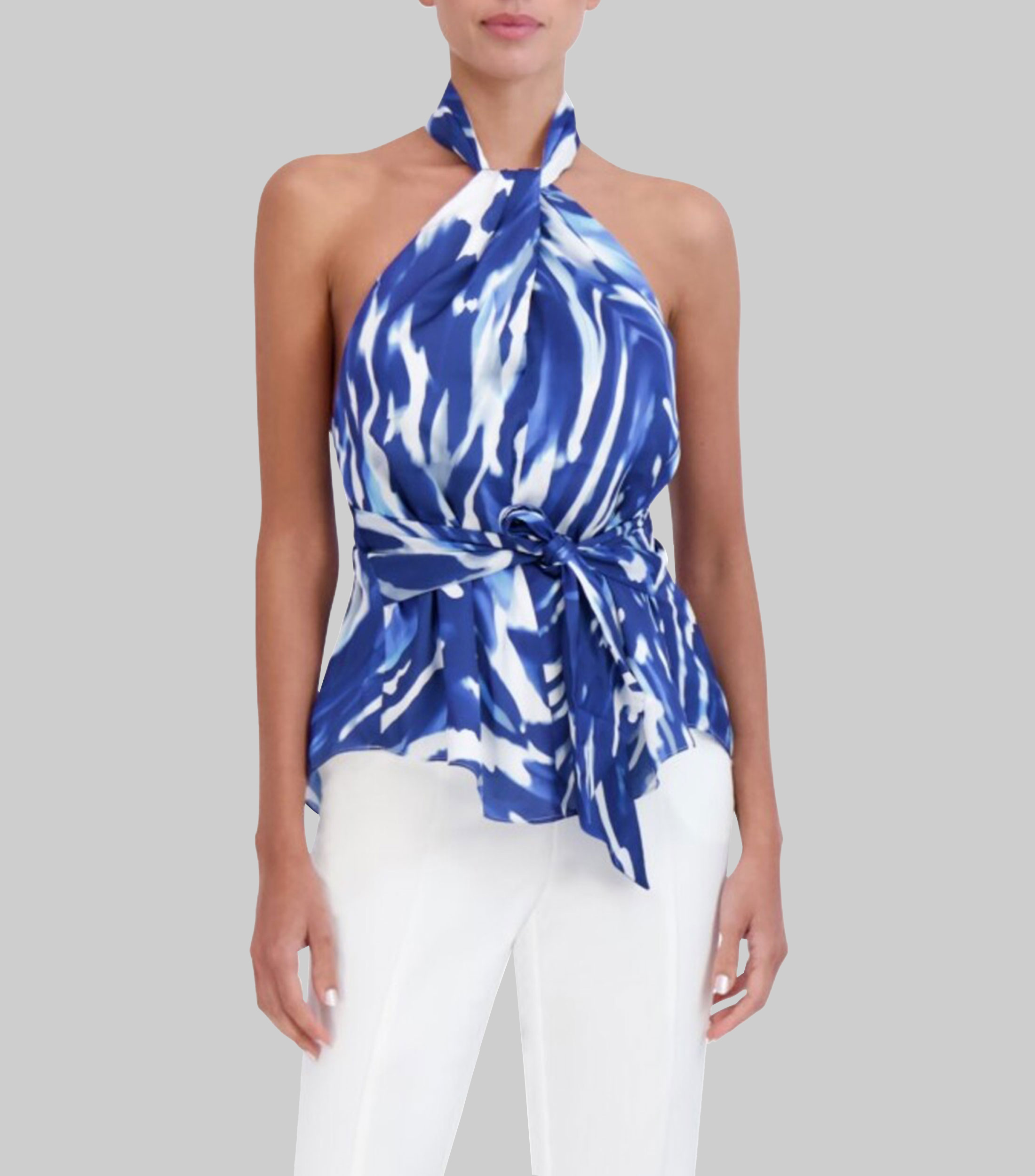 Blusa estampada sin mangas Mujer